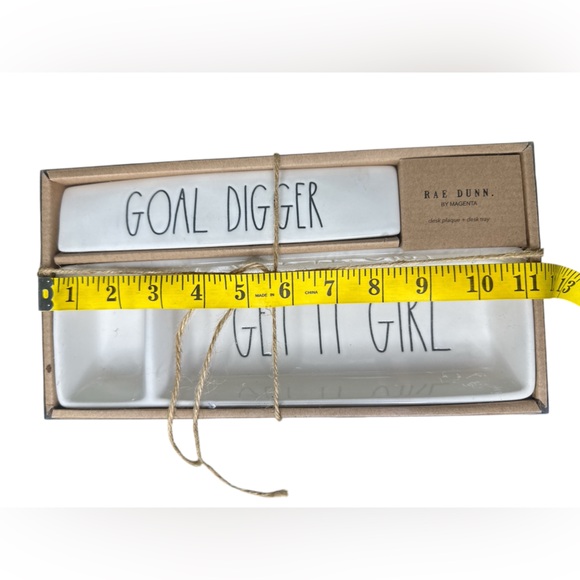 NEW Rae Dunn GOAL DIGGER/GET IT GIRL - Desk Plaque & Tray Organizer - Picture 2 of 5
